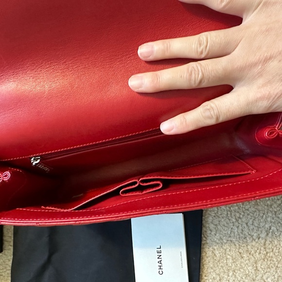 CC Filigree Leather Handbag, burgundy color. - Picture 9 of 15